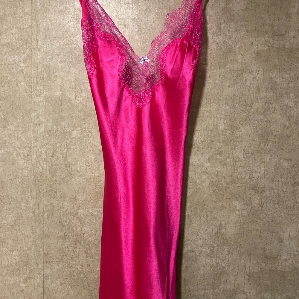 Victoria's Secret Pink With Lavender Lace Chemise